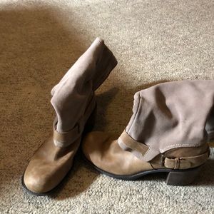 Knee high suede boots